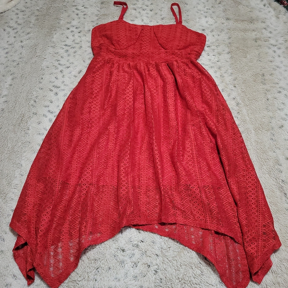 Elegant Red Lace Dress
